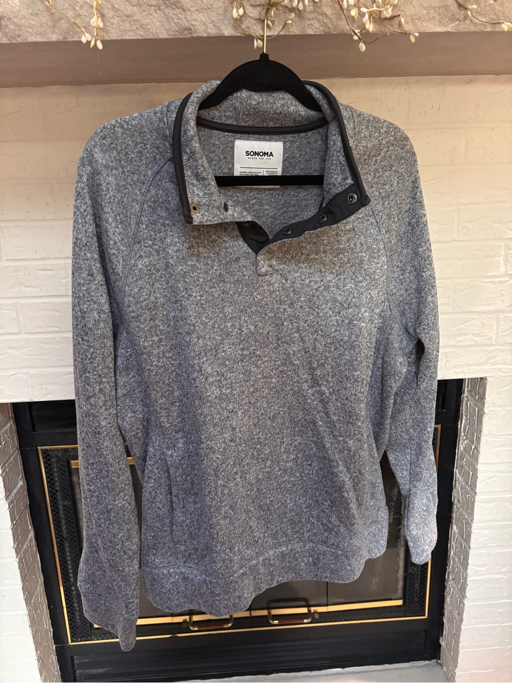 Sonoma Men's Heather Gray Zip Collar Pullover